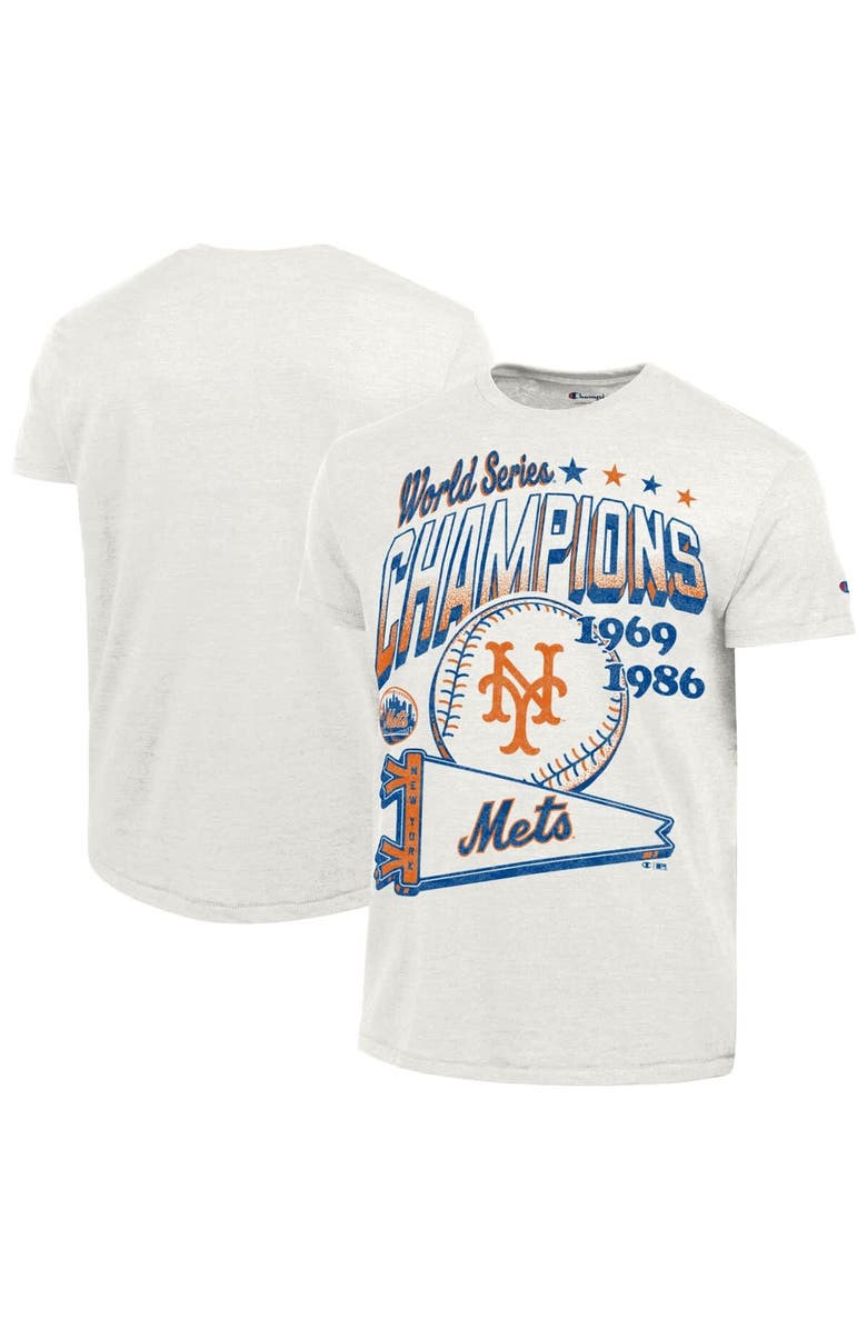 Champion Men's Champion White New York Mets Winning Tradition Cooperstown Tri-Blend T-Shirt, Main, color, White