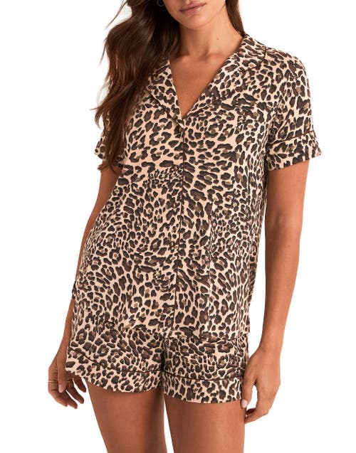 Adore Me Jane Pajama Shirt & Shorts Set In Animal Print