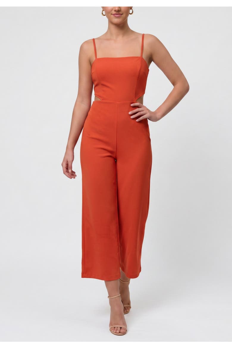 Andria Sleeveless Cutout Jumpsuit, Main, color, Aperol Spritz