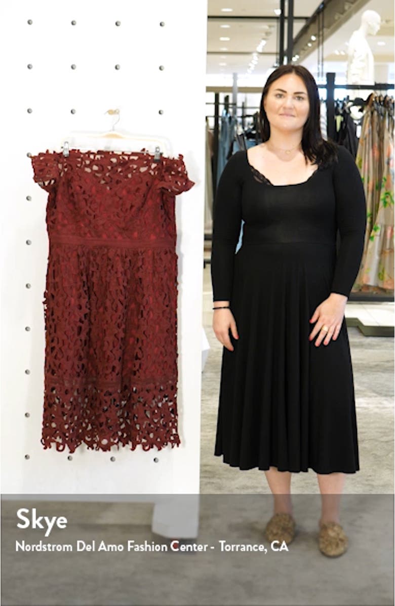 Curve Lizana Off the Shoulder Lace Cocktail Dress, sales video thumbnail
