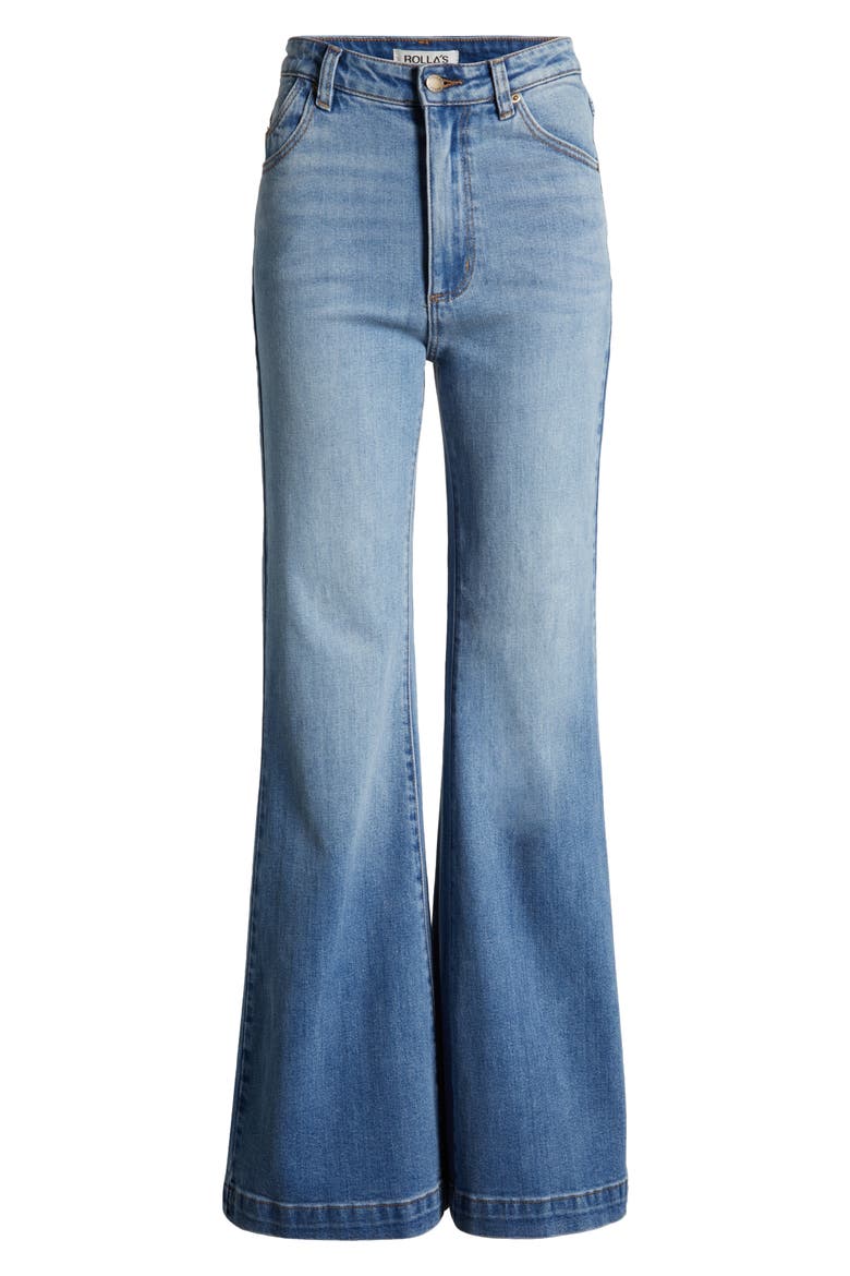 East Coast Organic Cotton Blend Flare Leg Jeans, Alternate, color, MID VINTAGE BLUE