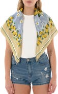 Nicole Miller Lemon Print Square Scarf