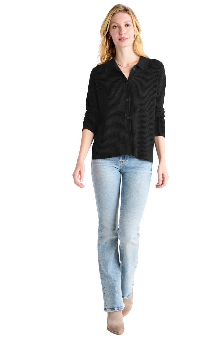 Splendid Georgie Rib Button-Up Sweater, Alternate, color, 