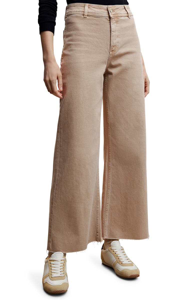 MANGO High Waist Culotte Jeans, Main, color, 