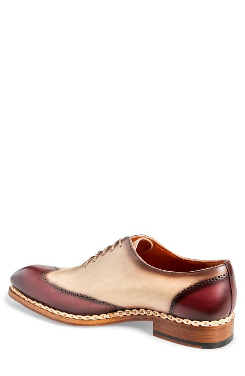 Mezlan Almagro Brogue Oxford In Red/bone