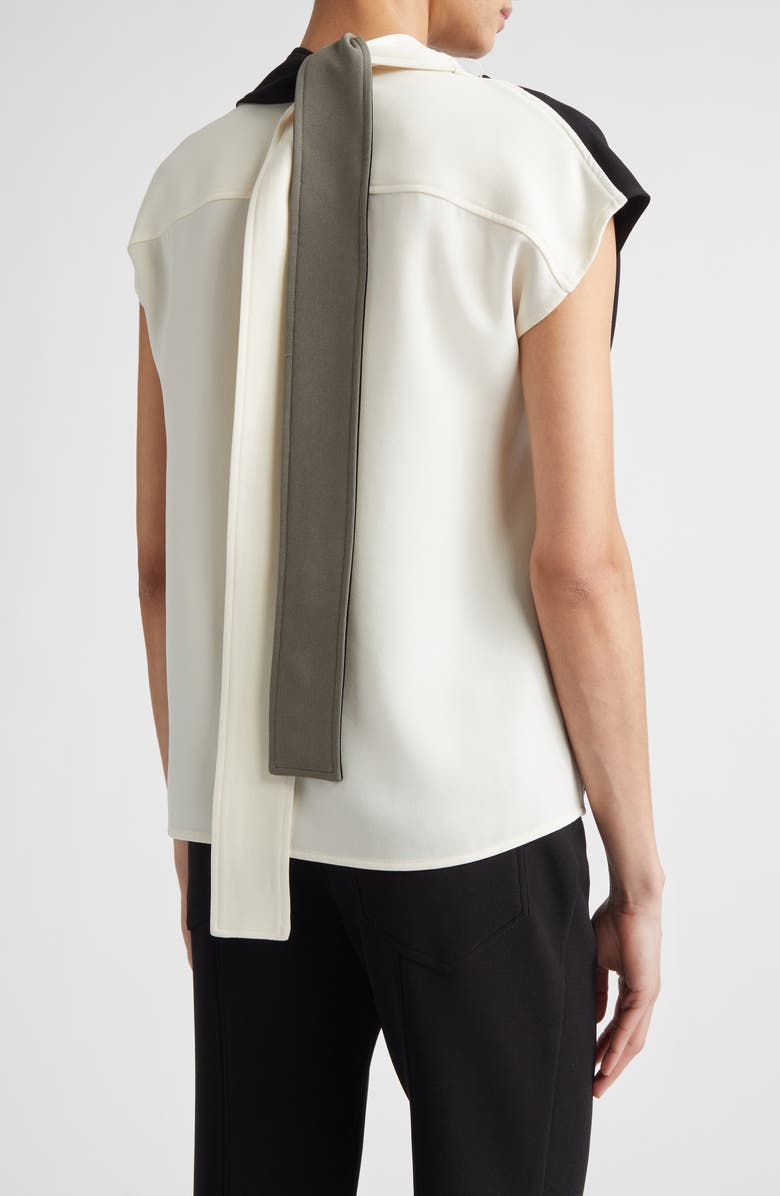 Proenza Schouler Elsa Asymmetric Double Crepe Top, Alternate, color, Black Multi