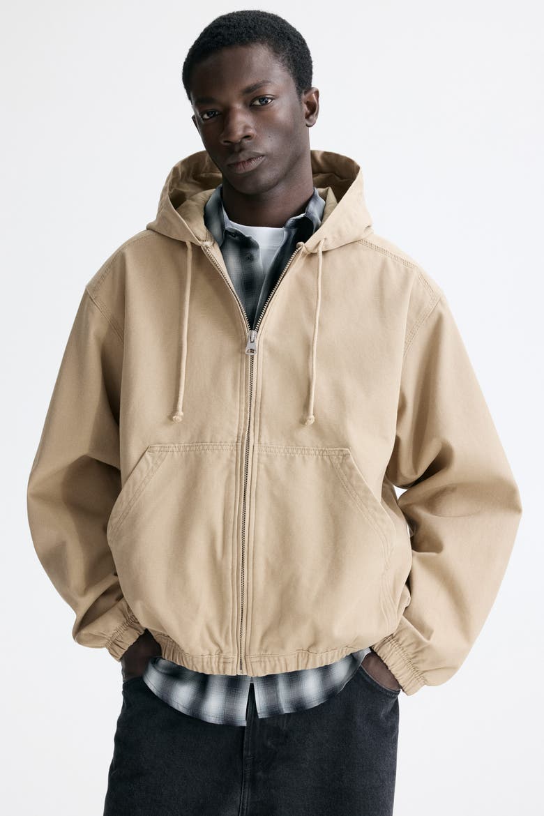 Hooded Workwear Jacket, Main, color, Beige