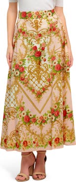 FLYING TOMATO Printed Midi Skirt