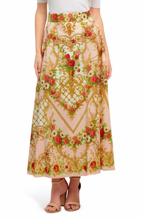 FLYING TOMATO Printed Midi Skirt