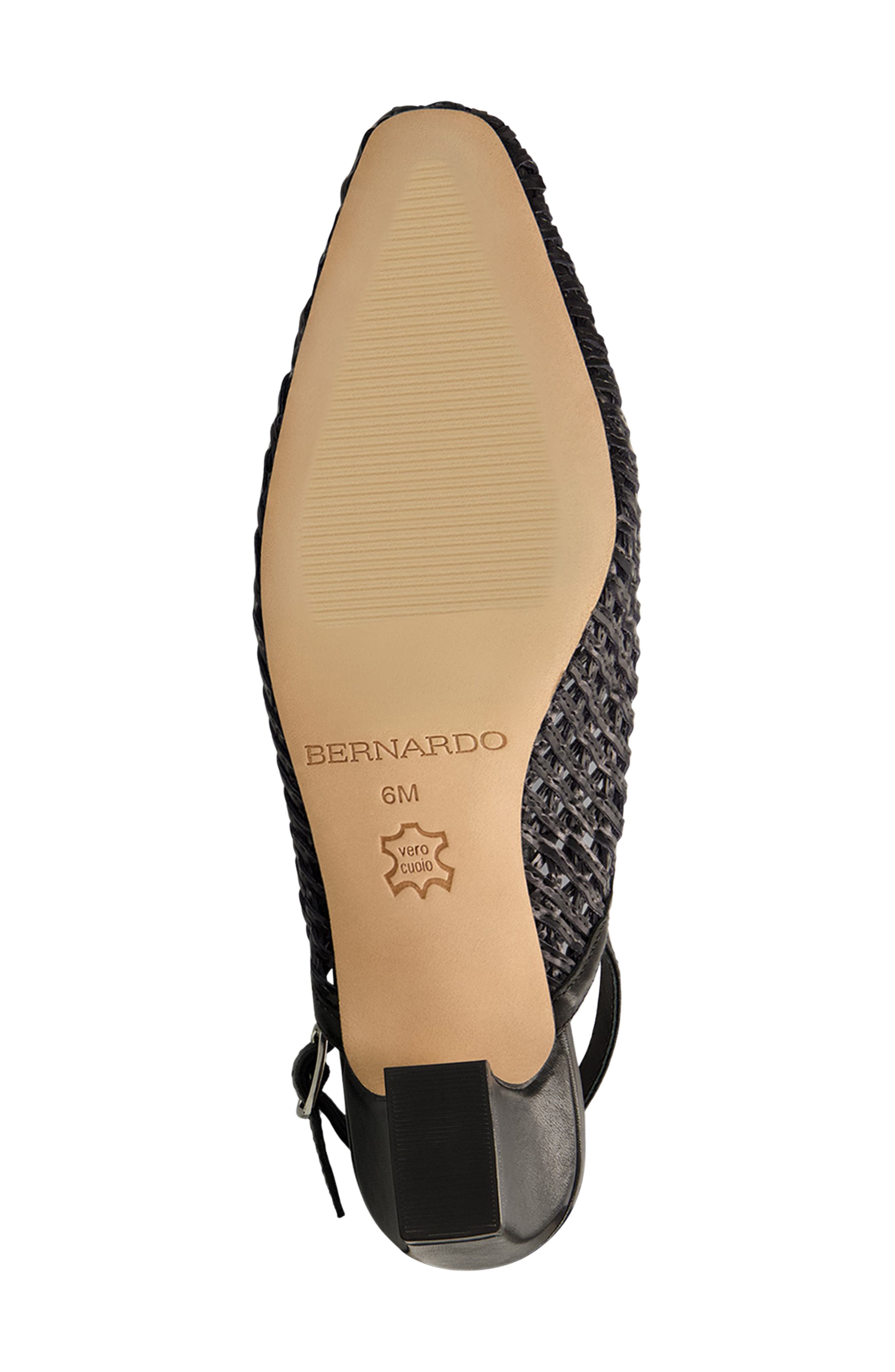 Bernardo Footwear Athena Slingback Pump, Alternate, color, Black Airy Woven Pu/ Antique