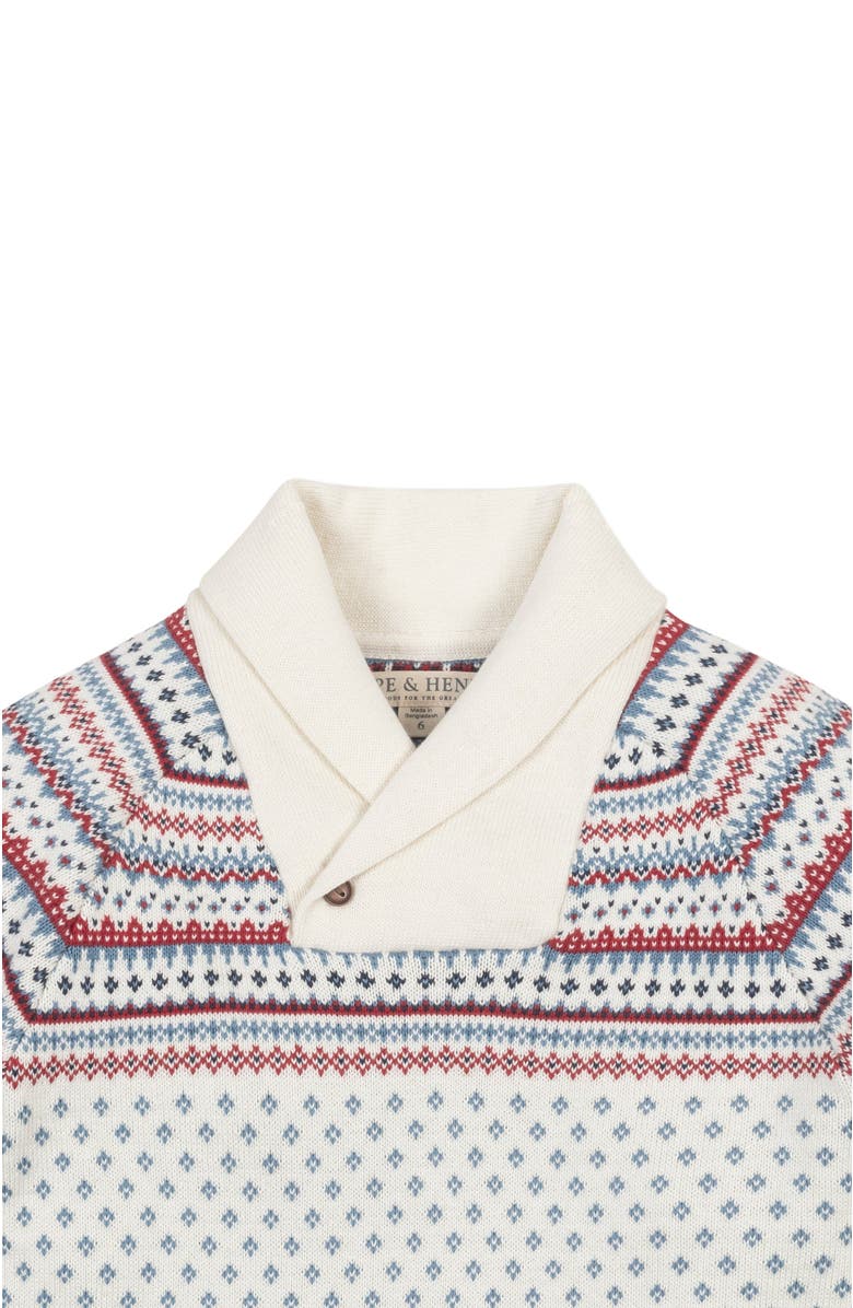 Hope & Henry Baby Girls' Organic Shawl Collar Sweater Dress, Infant, Alternate, color, Ski Lodge Birdseye