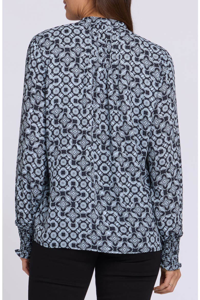 Pleated Peasant Blouse, Alternate, color, ANGELIKA NAVY