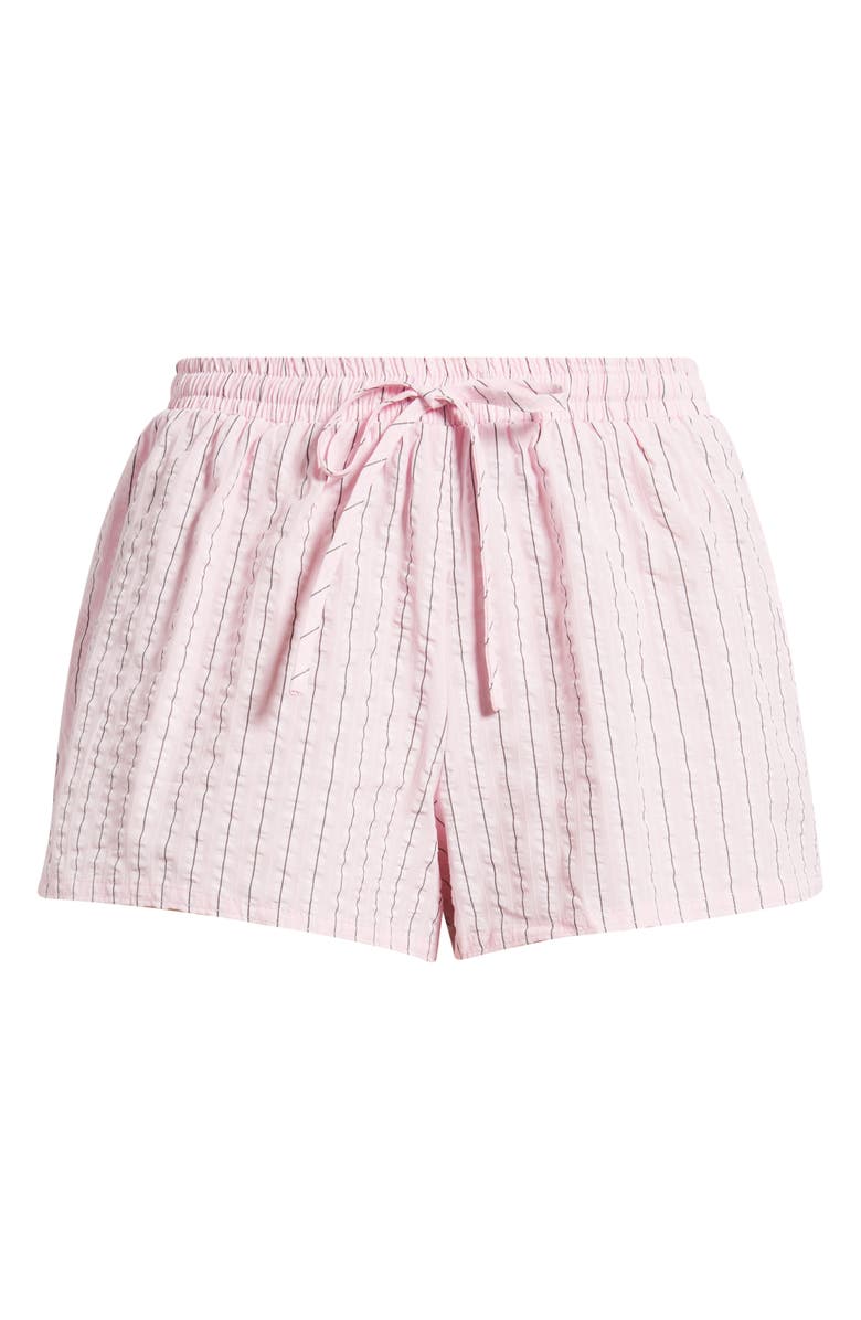 Princess Polly Abigayle Stripe Tie Waist Shorts, Main, color, Pink Stripe