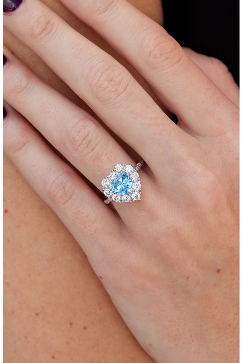 Bold Heart CZ Statement Ring, Alternate, color, SILVER