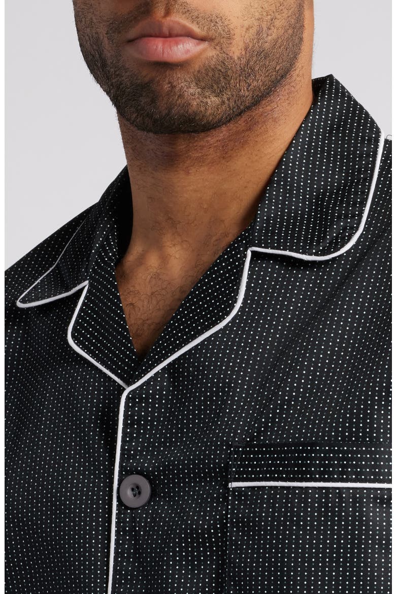 Revival Microdot Cotton Sateen Pajamas, Alternate, color, BLACK DOT