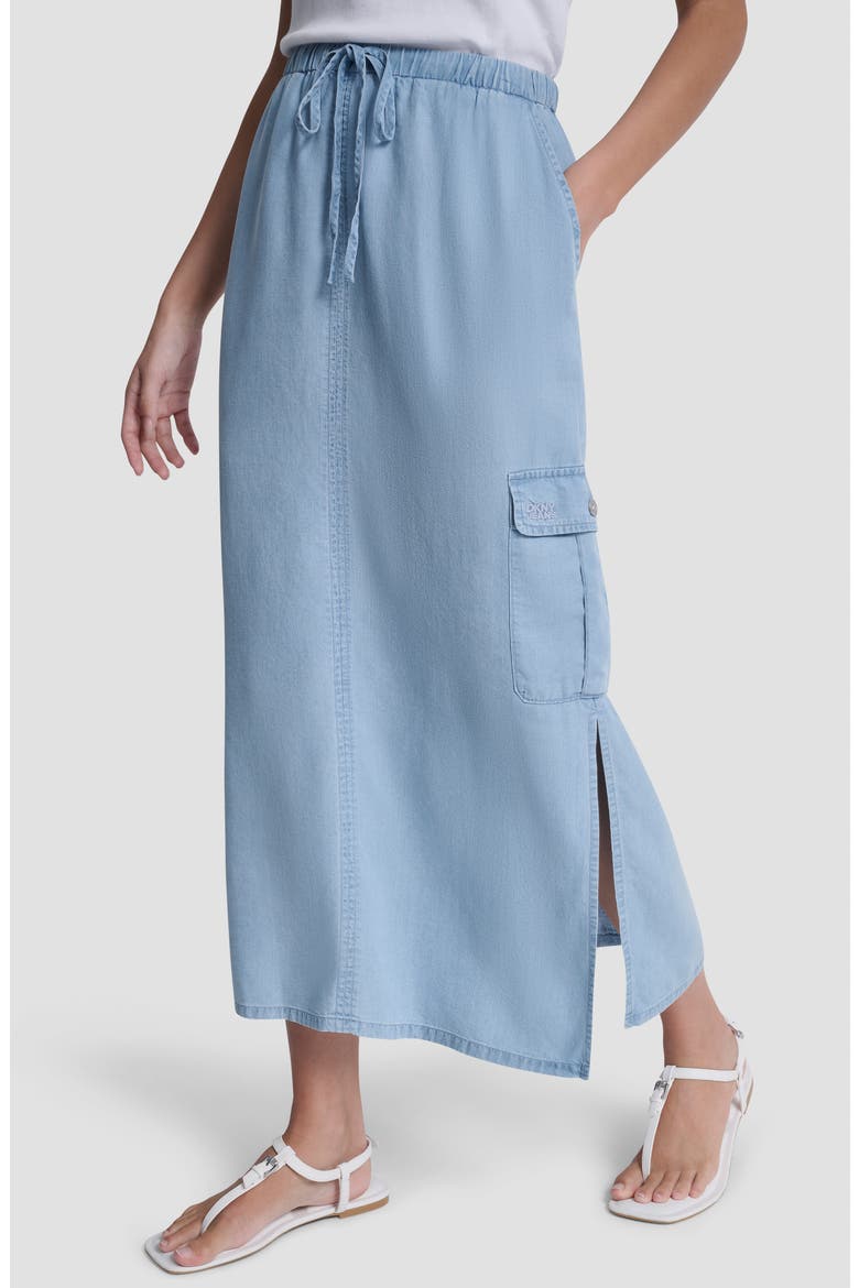 Chambray Cargo Maxi Skirt, Main, color, CHAMBRAY