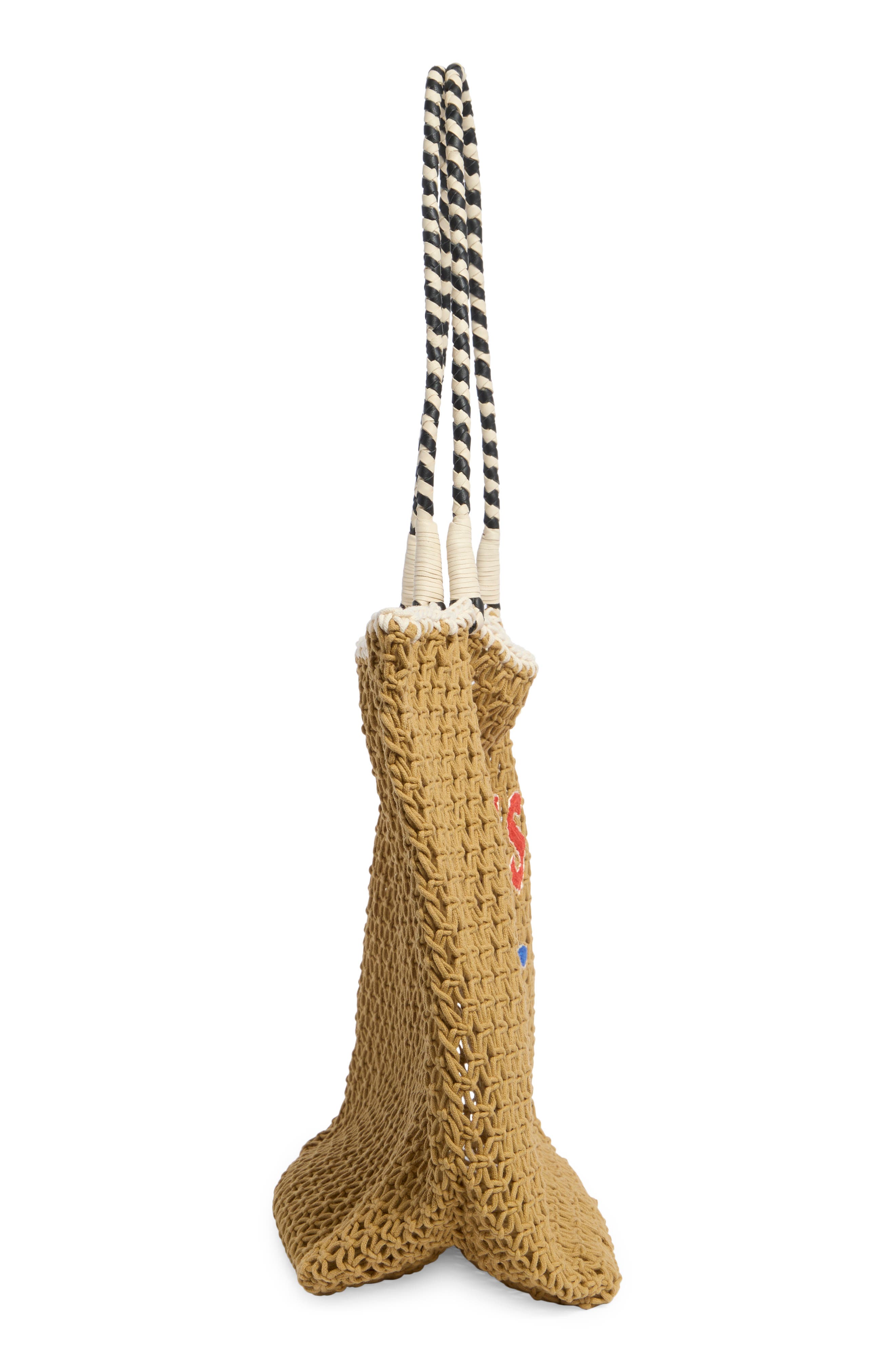 Lété Moules Frites Cotton Crochet Tote, Alternate, color, TAN