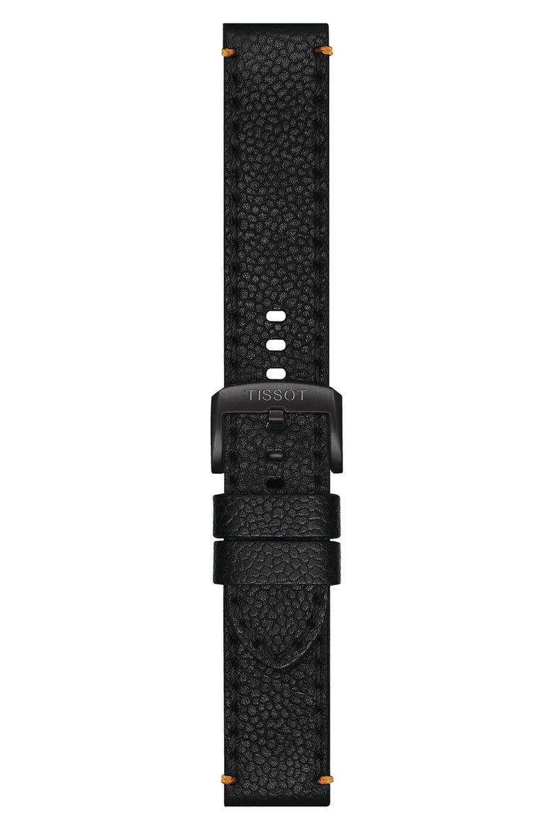 Supersport Leather Strap Chronograph Watch, 45.5mm, Alternate, color, BLACK