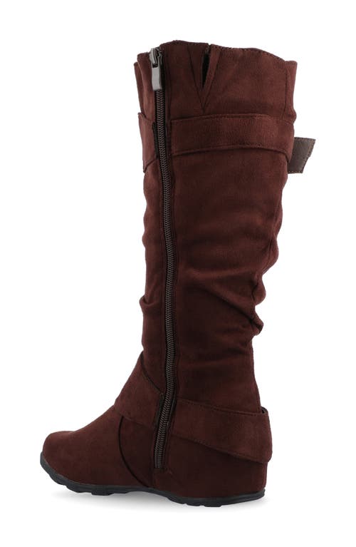 Journee Collection Journee Jester Extra Wide Calf Side Buckle Tall Boot In Burgundy