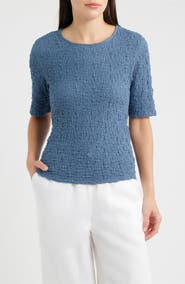 Eileen Fisher Crewneck Textured T-Shirt