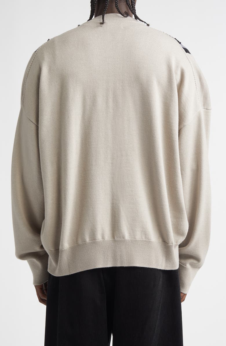 Martine Rose Multi Stripe Wool Zip Cardigan, Alternate, color, Beiblk