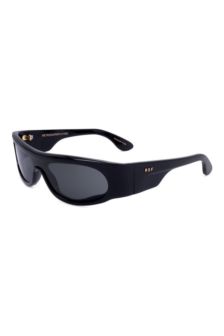 58mm Wrap Square Sunglasses, Alternate, color, BLACK