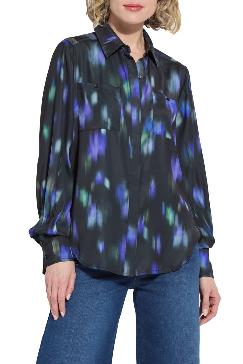 Aitana Utility Pleat Button-Up Shirt, Main, color, MOTION BL