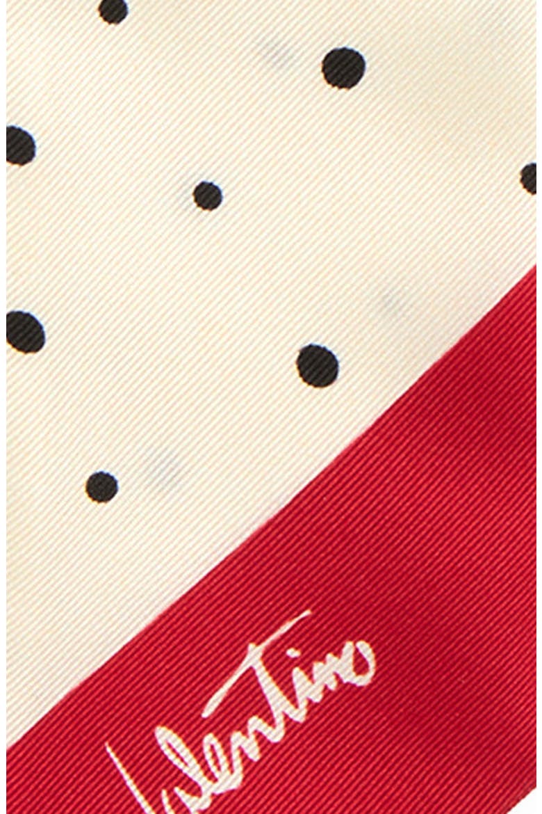 Little Stars Print Silk Skinny Scarf, Alternate, color, VANILLA