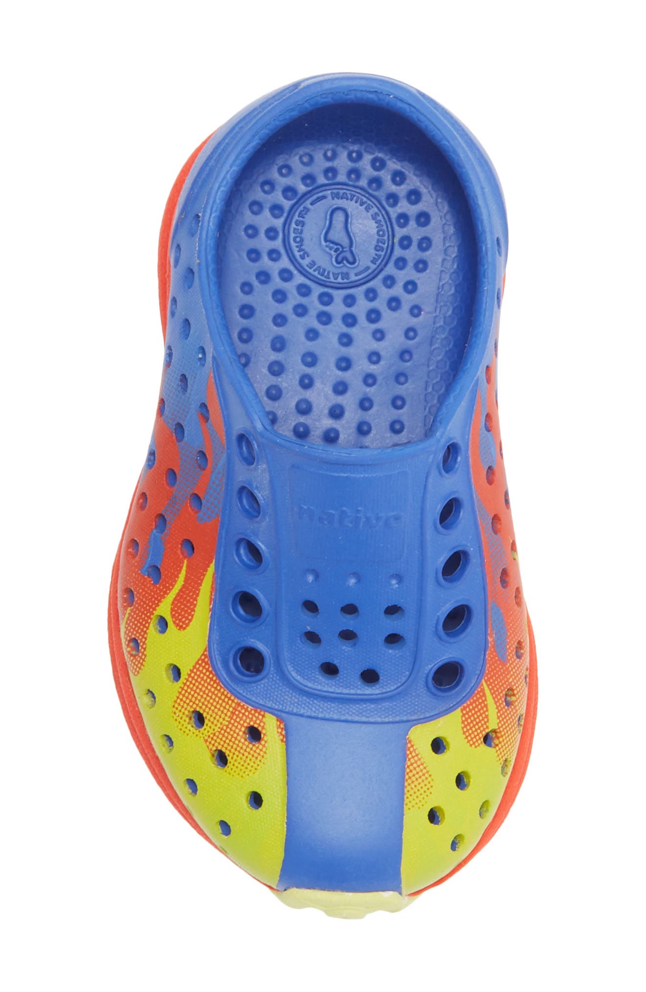 Native Shoes Robbie Floral Water Friendly Perforated Slip-On, Alternate, color, Uv Blue/ Red/ Chartreuse Flame