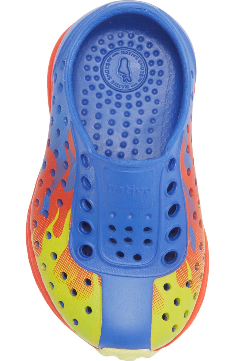 Native Shoes Robbie Floral Water Friendly Perforated Slip-On, Alternate, color, Uv Blue/ Red/ Chartreuse Flame