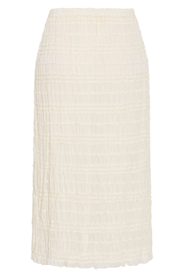 Emelia Smocked Midi Skirt, Alternate, color, CREME