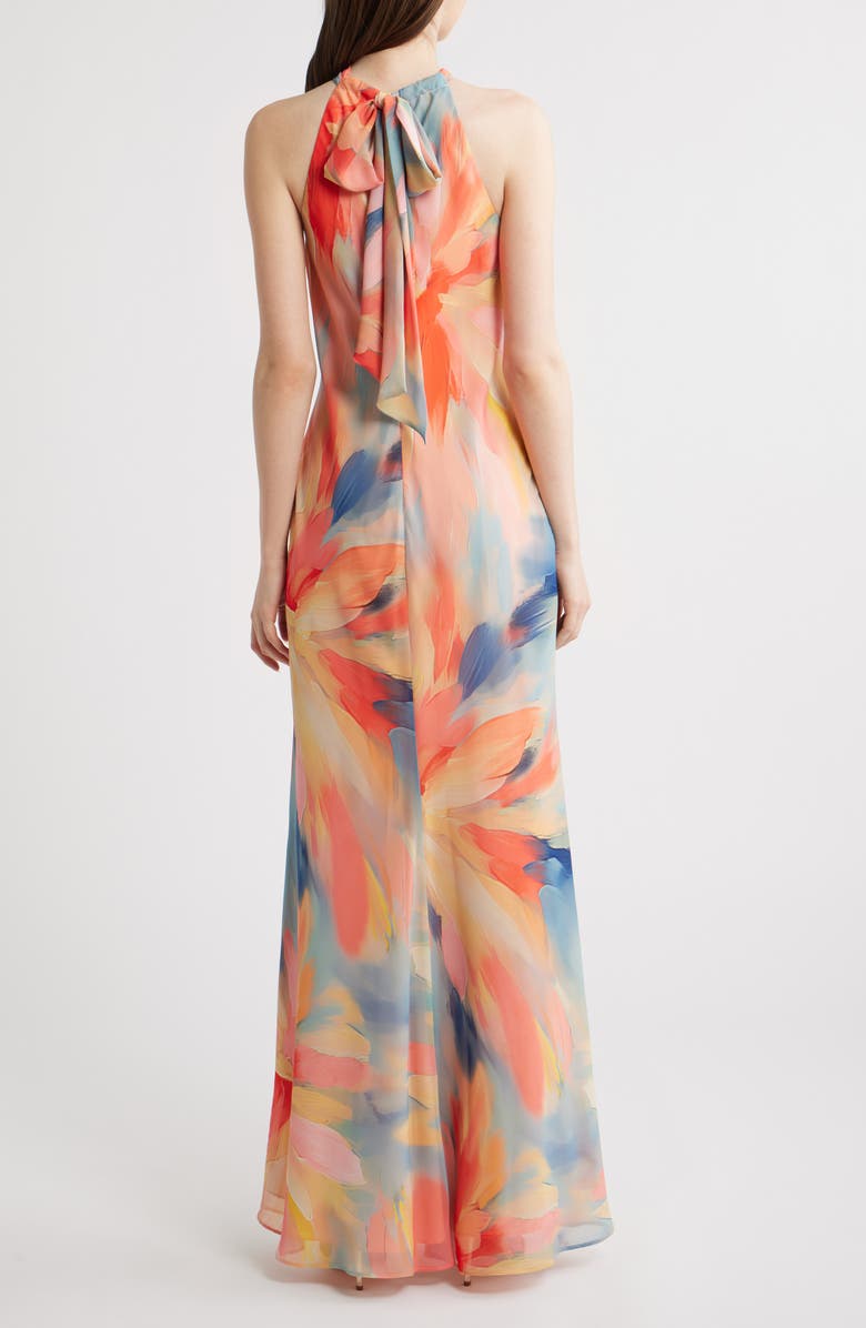 Vince Camuto Sleeveless Chiffon Dress, Alternate, color, Coral Multi