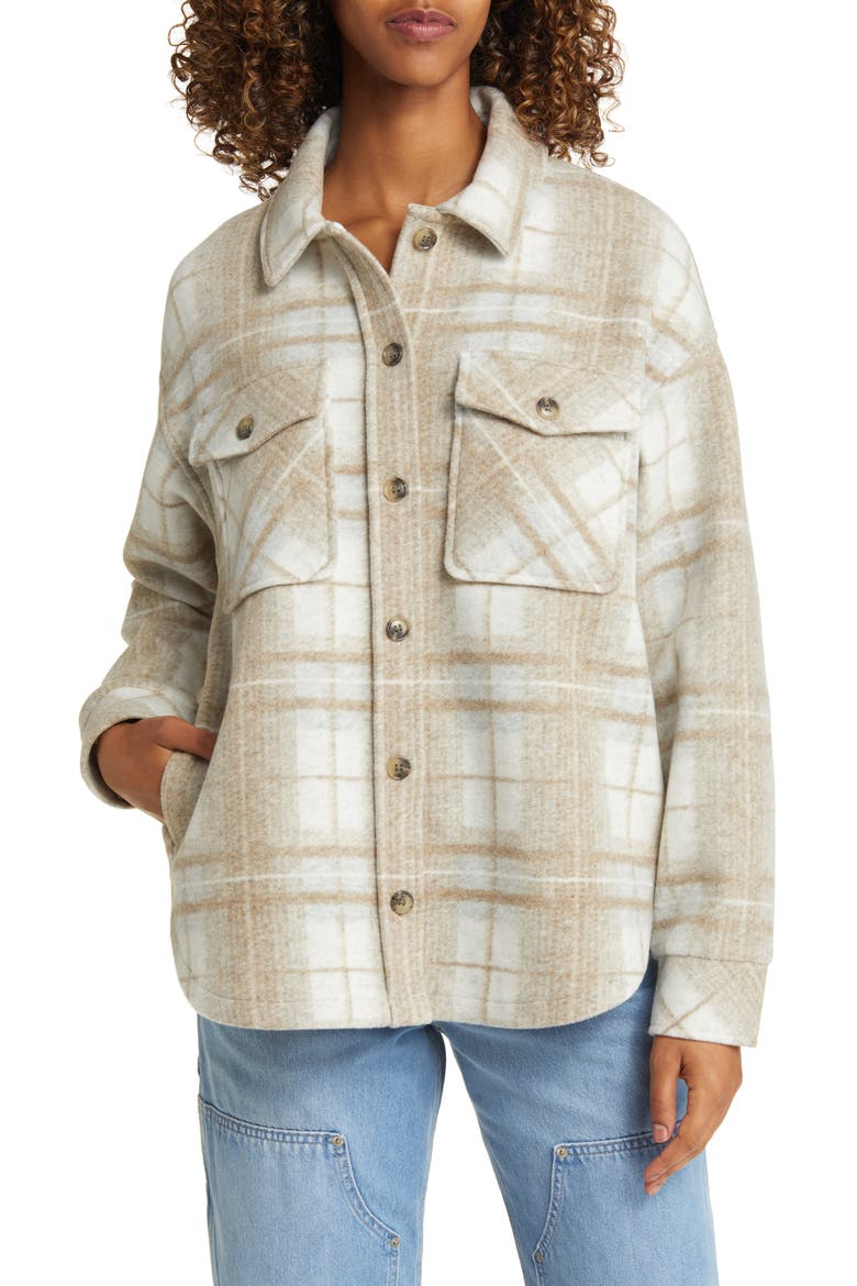Plaid Shacket, Alternate, color, TAUPE COMBO PLAID