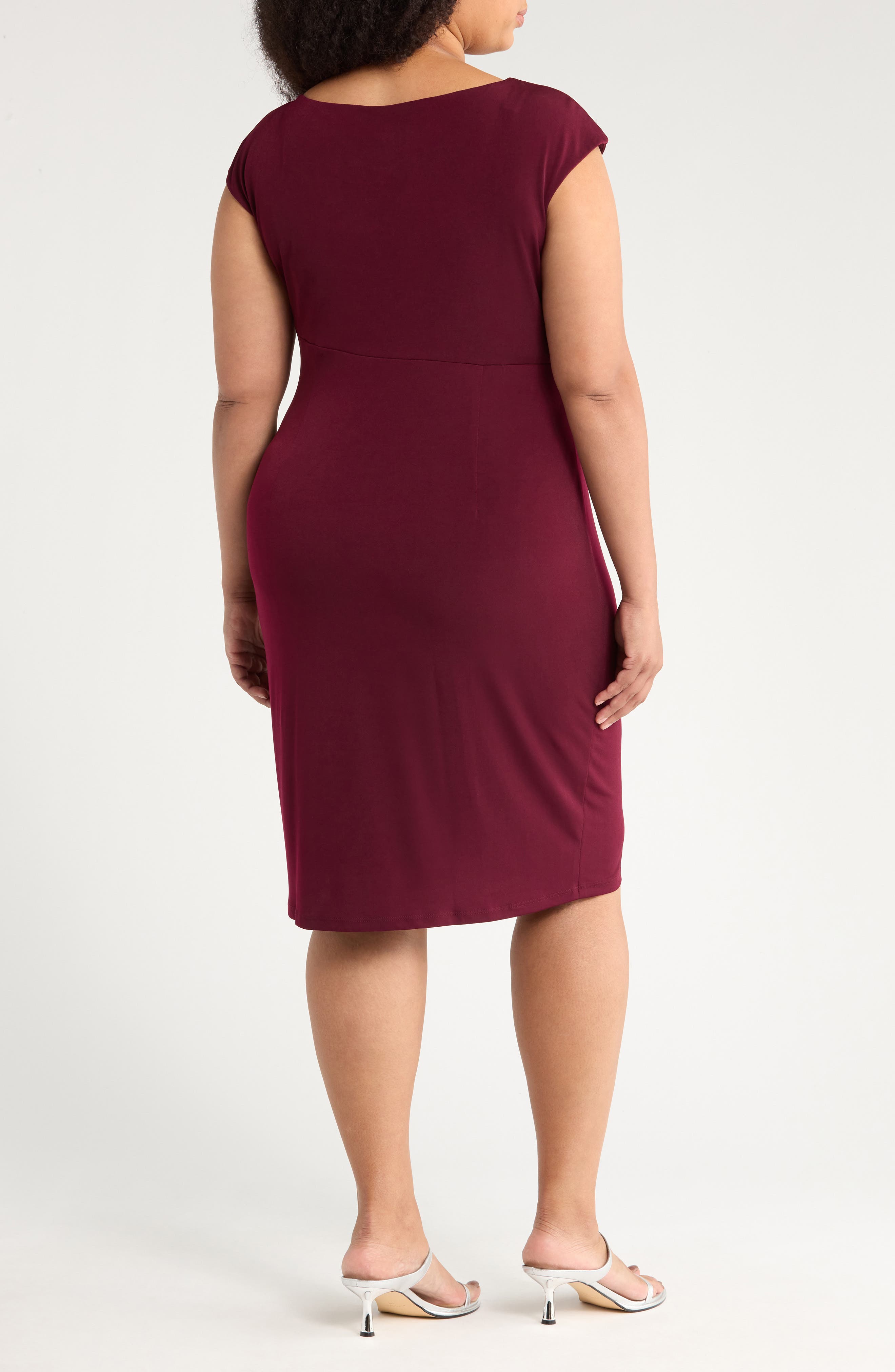 Ruched Faux Wrap Cocktail Dress - image 4