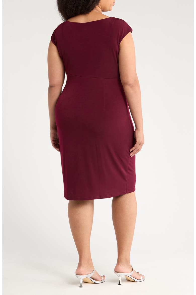 Ruched Faux Wrap Cocktail Dress, Alternate, color, BORDEAUX
