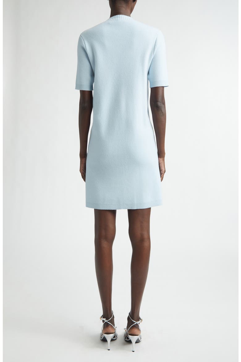Medusa Short Sleeve Virgin Wool & Cashmere Sweater Dress, Alternate, color, PASTEL BLUE