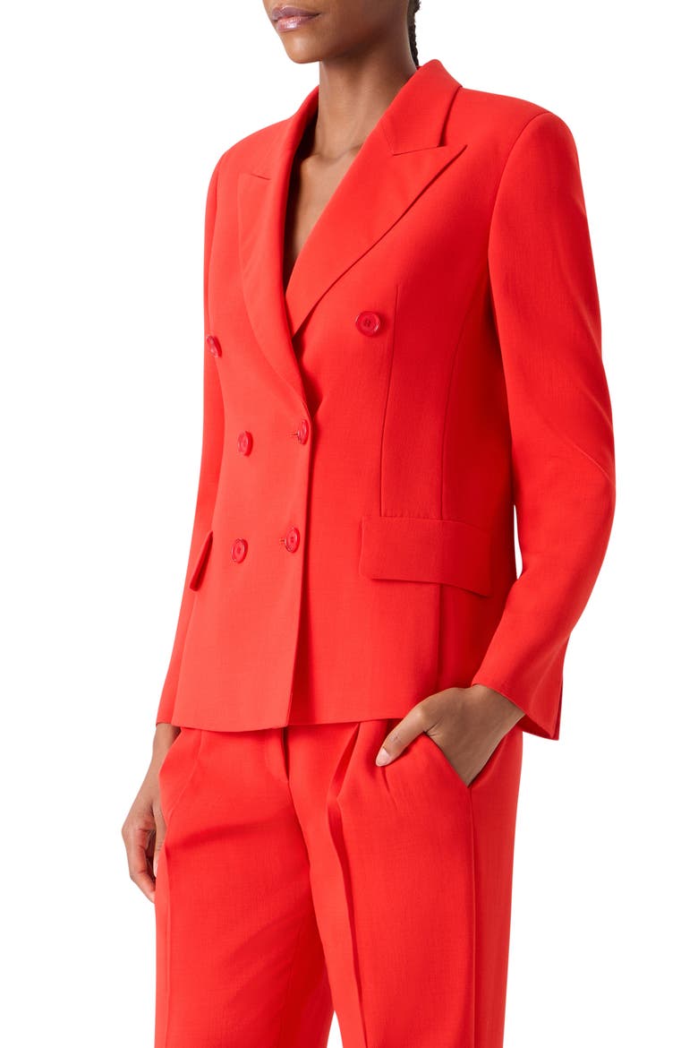 Azalea Wool Double Breasted Jacket, Alternate, color, VERMILLION