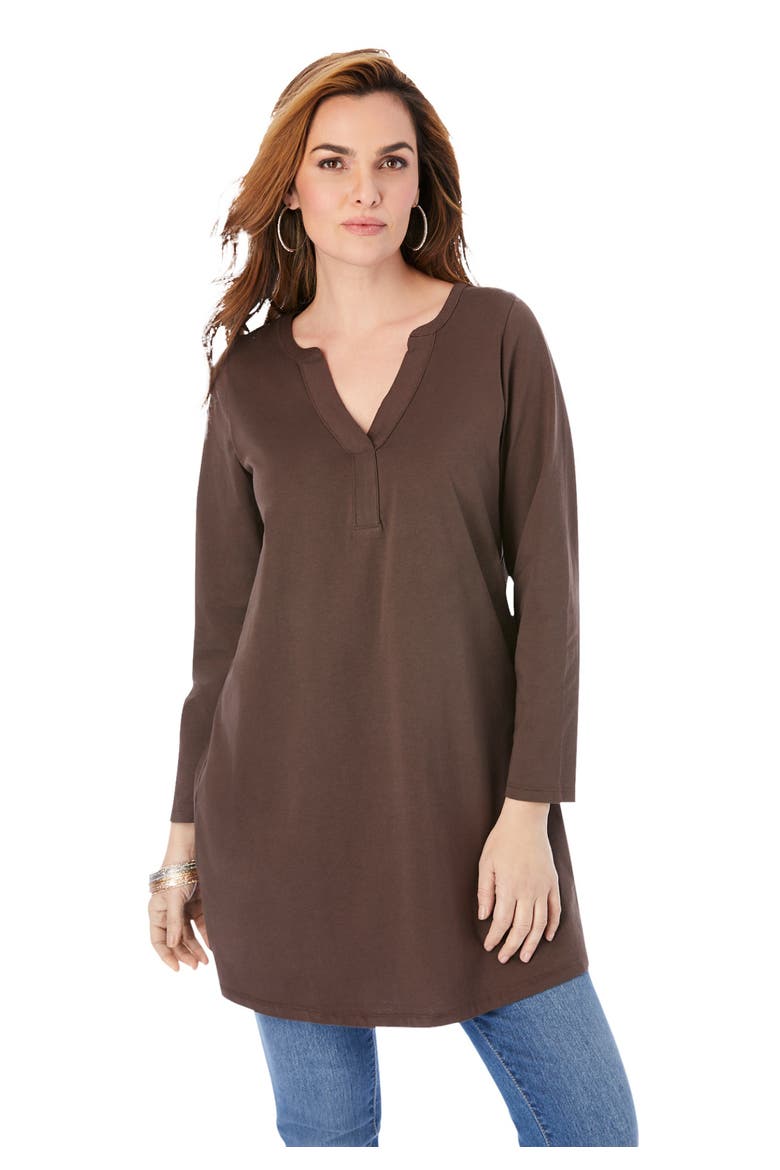 Ultimate Y Neck Tunic, Main, color, CHOCOLATE