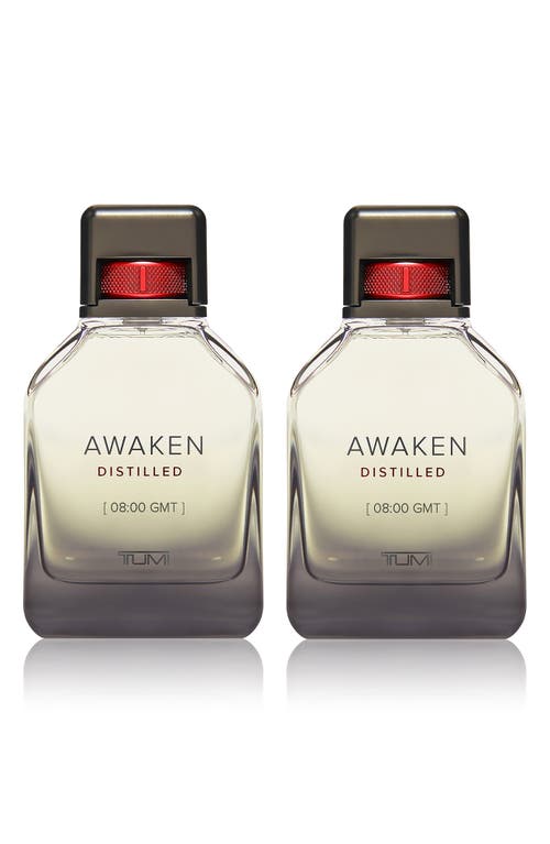 Tumi Awaken Distilled 8:00 Gmt Eau De Parfum Duo $330 Value In Transparent