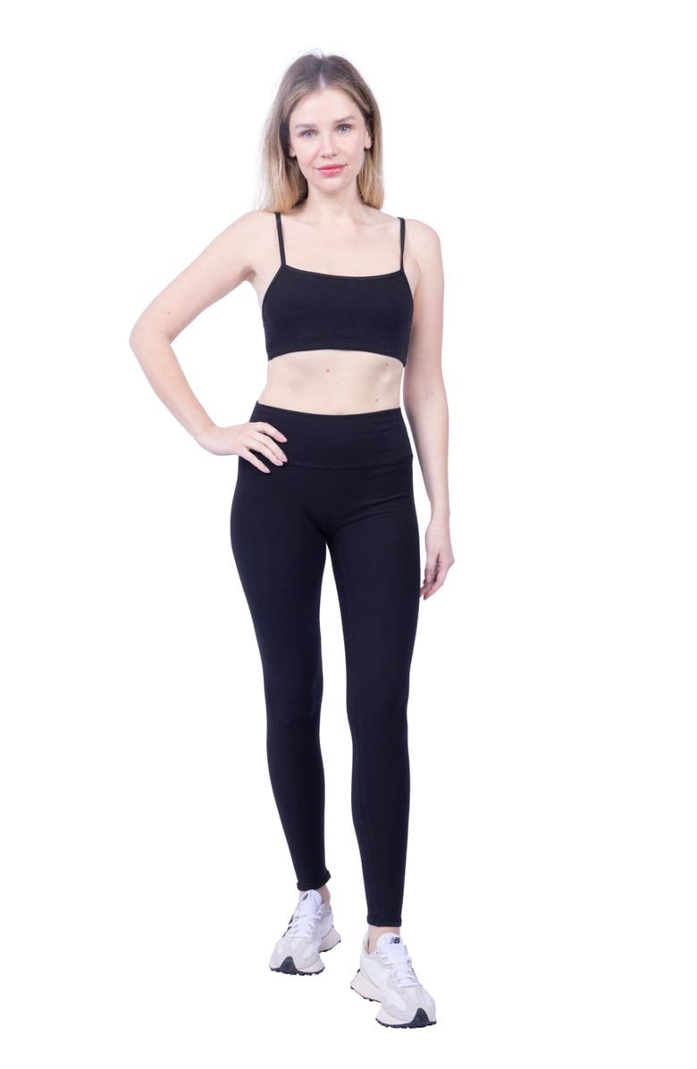 Lezat Sara Organic Cotton Legging, Alternate, color, Black