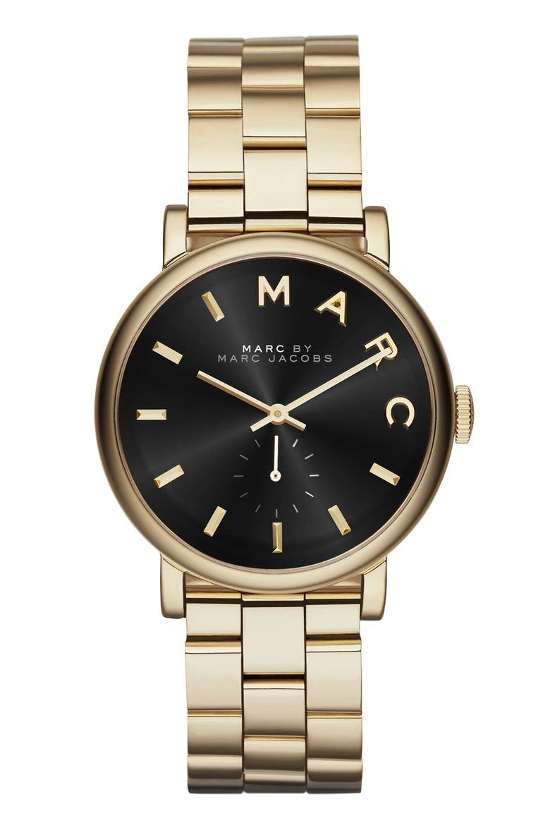 'Baker' Bracelet Watch, 37mm, Main, color, GOLD/ BLACK