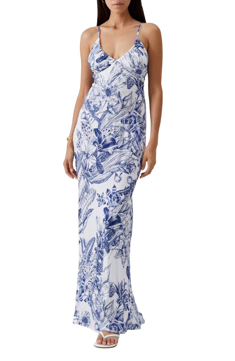 Melissa Odabash Floral Cover-Up Maxi Dress, Main, color, Paloma