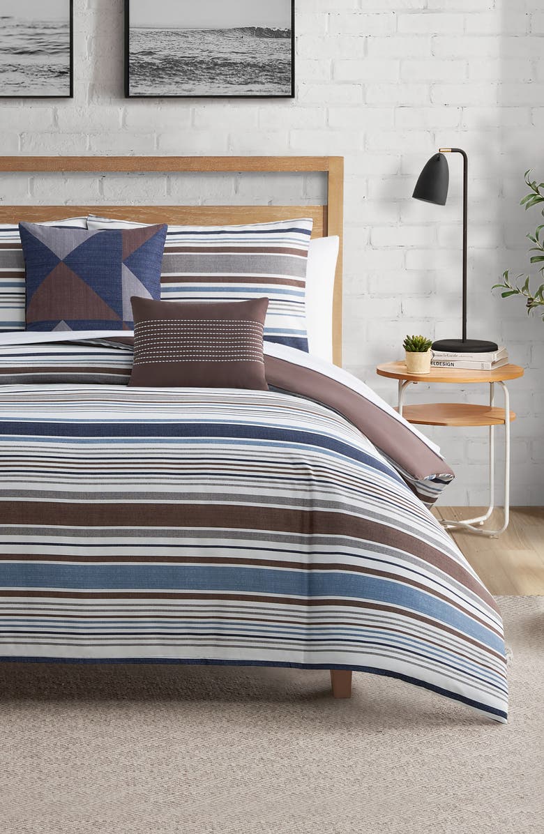 Lucky Brand Monterey Stripe 3-Piece Comforter Set, Alternate, color, Monterey Comforter Set