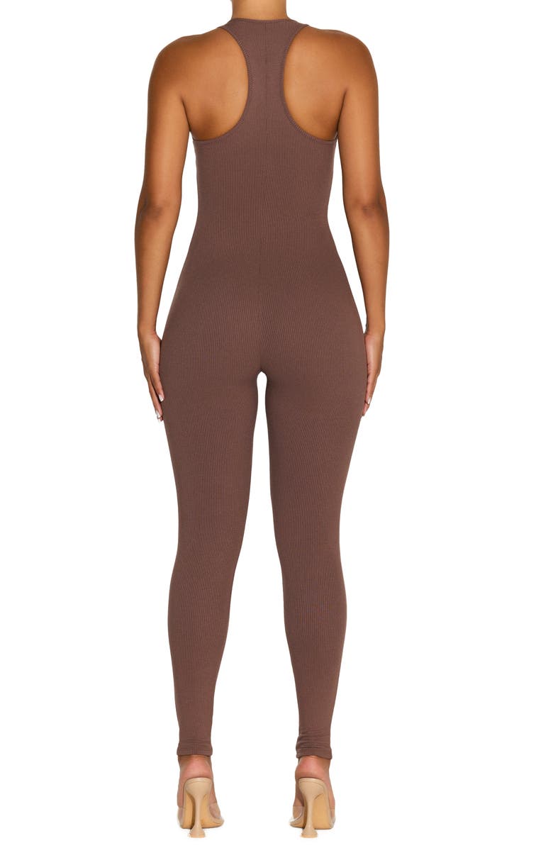 Naked Wardrobe Racerback Ribbed Jumpsuit, Alternate, color, Taupe