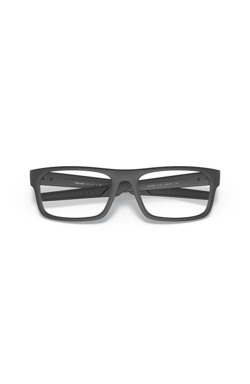 Prada Linea Rossa 57mm Rectangle Optical Glasses In Black
