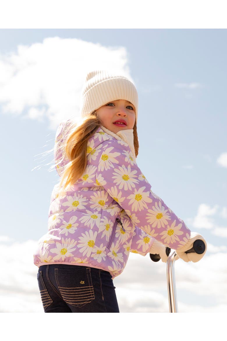 Quilted Mid-Season Daisy Jacket, Alternate, color, Purple Printed Daisies
