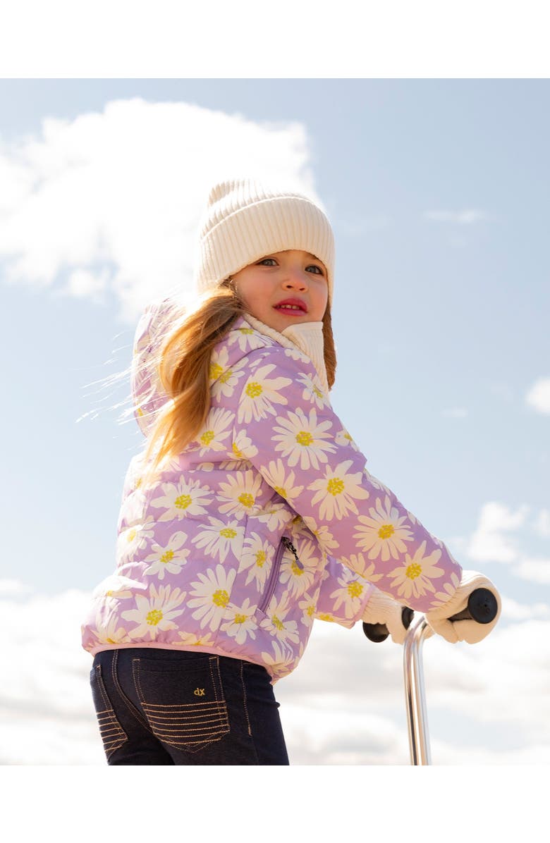 Deux par Deux Quilted Mid-Season Daisy Jacket, Alternate, color, Purple Printed Daisies