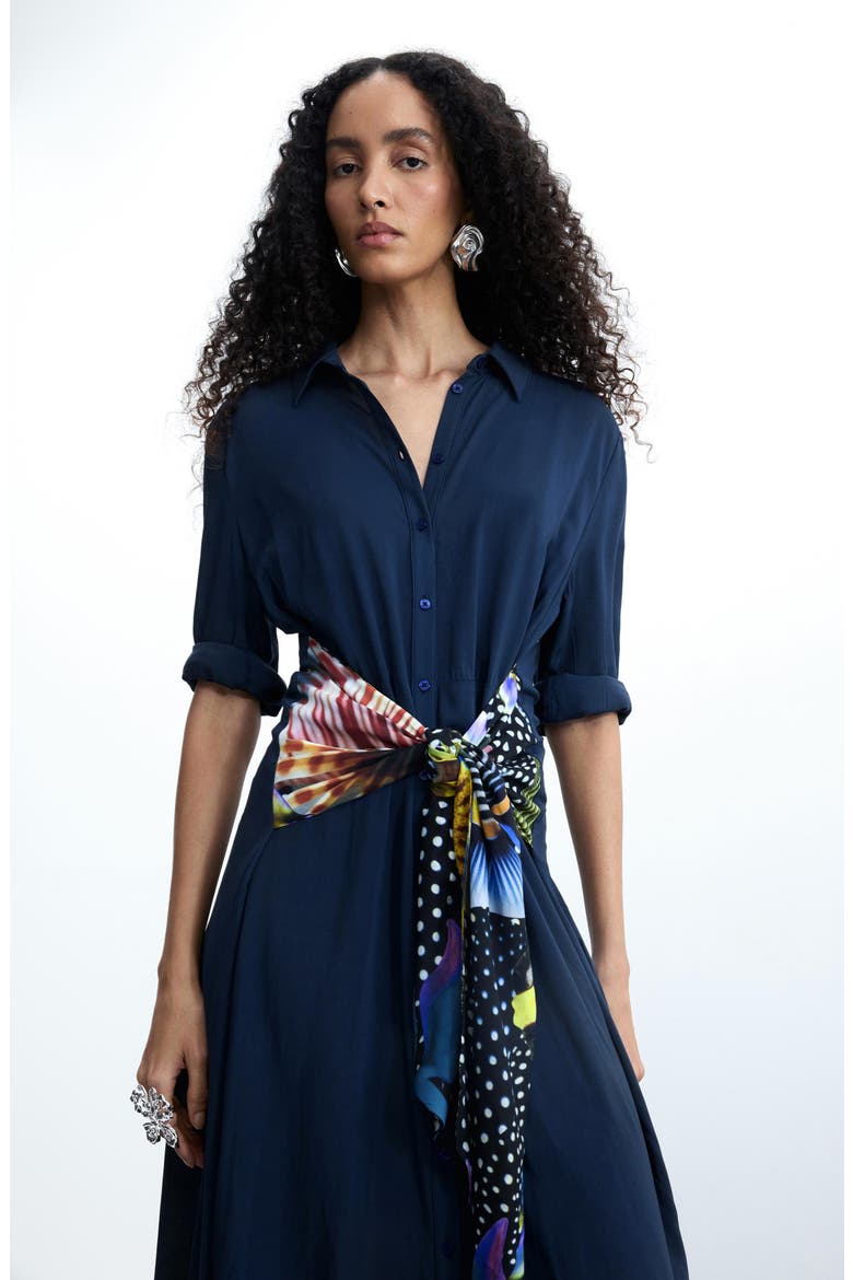 Long Sleeve Shirtdress, Alternate, color, BLUE