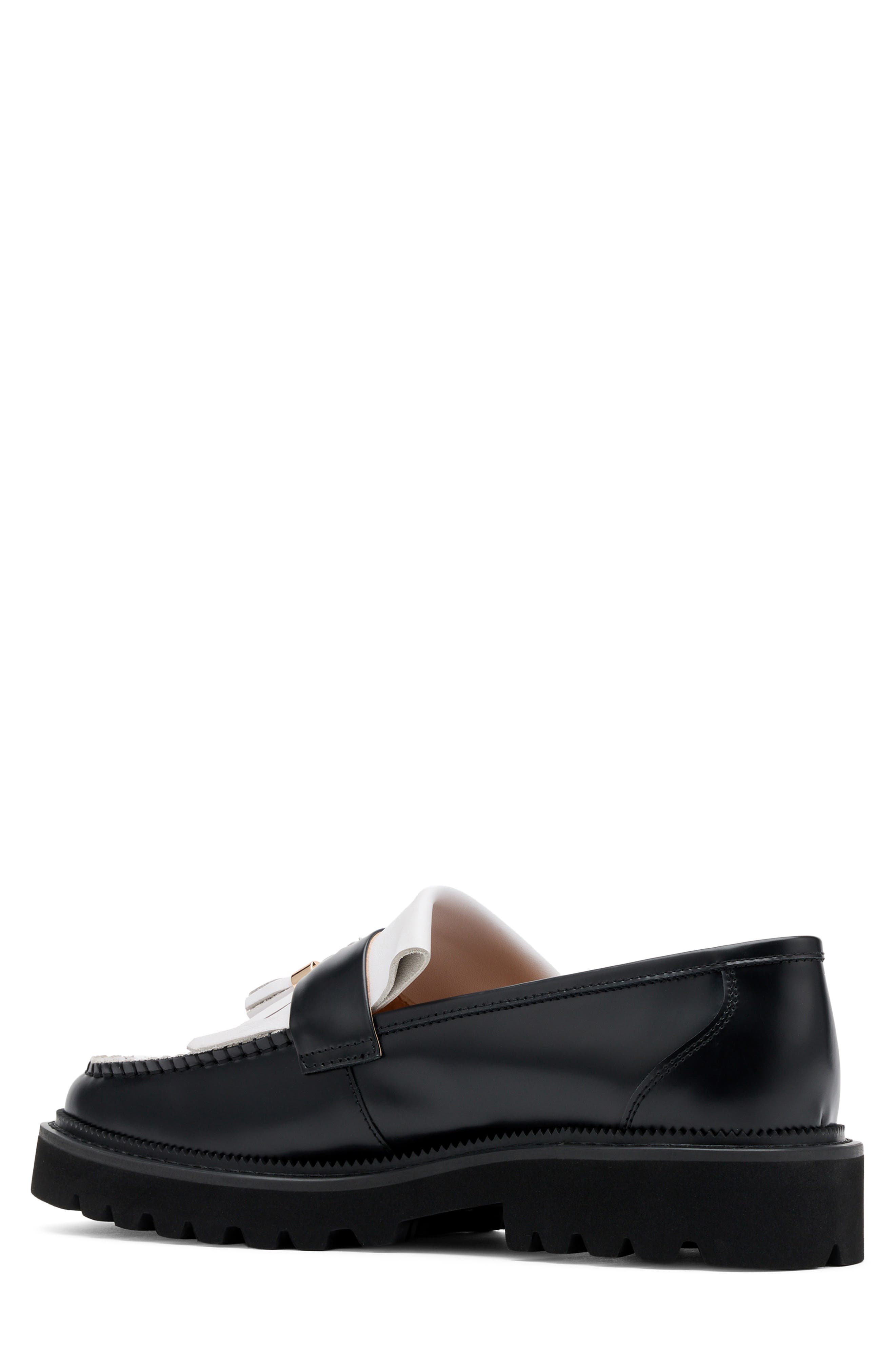 MARC NOLAN Journey Kiltie Fringe Loafer, Alternate, color, Black/ White