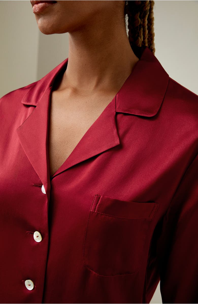 Lilysilk Full Length Silk Pajamas Set, Alternate, color, Claret